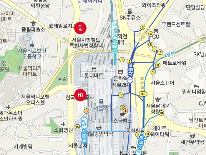 서울역 인근 민팃 중고폰 atm 위치 예시